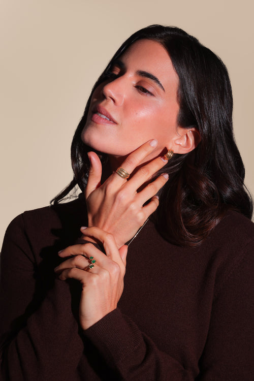 Coquillage boucles d'oreilles or 18cts